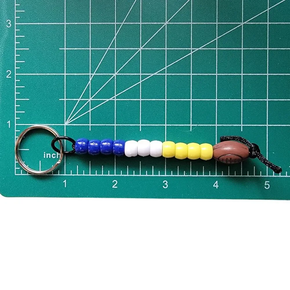 Football Keychain‎ Blue White Yellow NFL NCAA Sports Fan Mom Dad Parent Gift